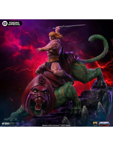 Estatua He-man and Battle Cat Deluxe Masters of...