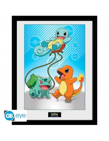 Pokémon Póster Enmarcado Kanto Starters 30x40 cm