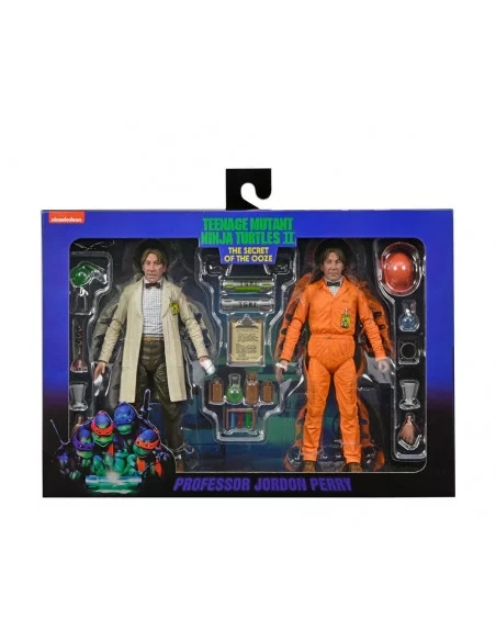 es::Pack 2 Figuras Lab Coat Professor Perry and Hazmat Suit Professor Perry  (TMNT II Movie) Neca