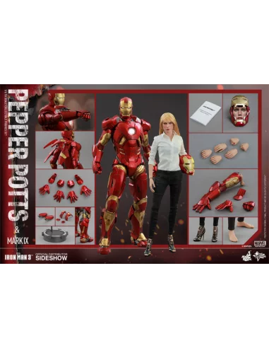 es::Iron Man 3 Pack de 2 Figuras 1/6 Mark IX & Pepper Potts Hot Toys 30 cm