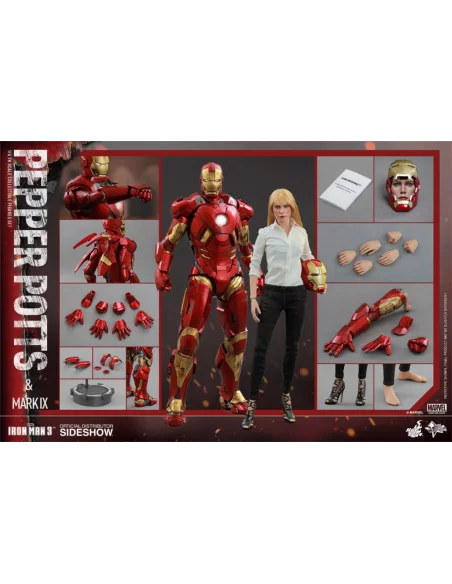 es::Iron Man 3 Pack de 2 Figuras 1/6 Mark IX & Pepper Potts Hot Toys 30 cm