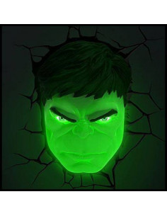 Marvel Comics Lámpara 3D LED Hulk Face 3D 2