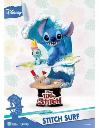 Disney Summer Series Diorama PVC D-Stage Stitch Surf 15 cm