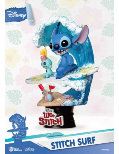 Disney Summer Series Diorama PVC D-Stage Stitch Surf 15 cm