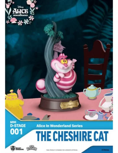Alicia en el País de las Maravillas Estatua PVC Mini Diorama Stage The Cheshire Cat 10 cm