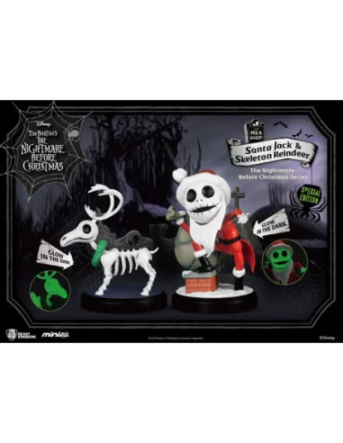 Pesadilla antes de Navidad Pack de 2 Figuras Mini Egg Attack Santa Jack & Skeleton Reindeer 8 cm