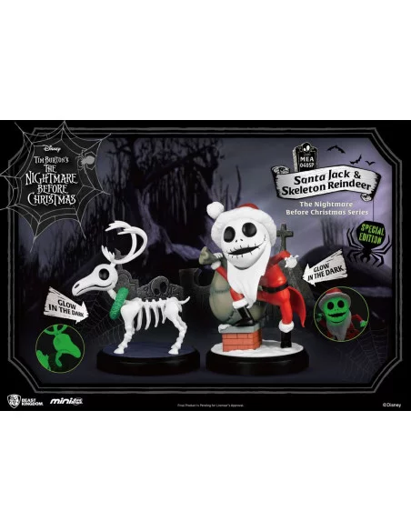 Pesadilla antes de Navidad Pack de 2 Figuras Mini Egg Attack Santa Jack & Skeleton Reindeer 8 cm