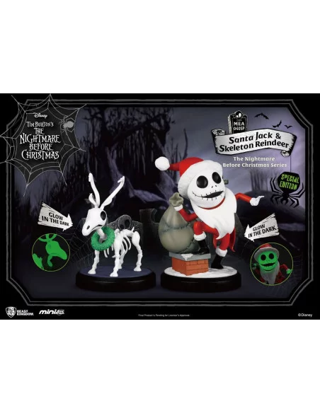 Pesadilla antes de Navidad Pack de 2 Figuras Mini Egg Attack Santa Jack & Skeleton Reindeer 8 cm