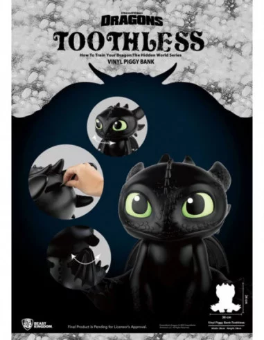 Cómo Entrenar A Tu Dragón Hucha Piggy Vinyl Toothless 34 cm