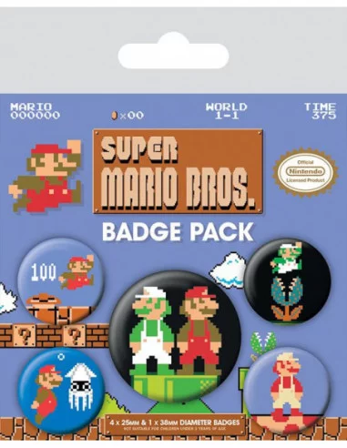 Super Mario Bros. Pack 5 Chapas