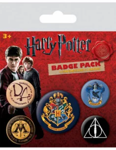 Harry Potter Pack 5 Chapas Hogwarts