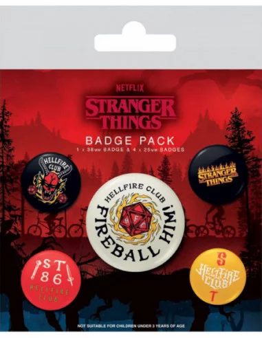 Stranger Things 4 Pack 5 Chapas Hellfire Club