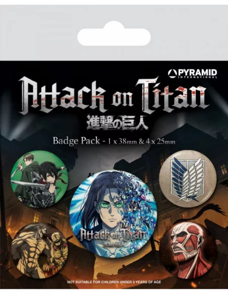 Attack on Titan Pack 5 Chapas Season 4