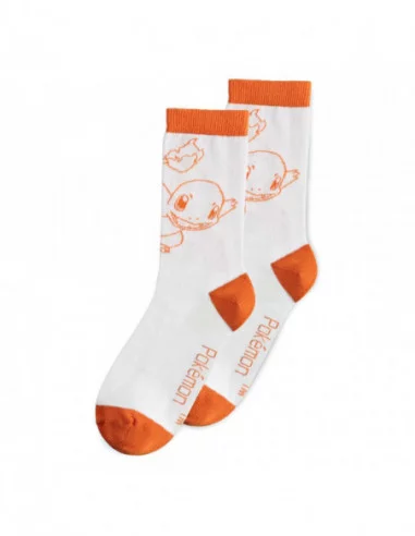Pokemon Pack de 3 Pares de Calcetines Charmander, Bulbasaur, Squirtle 39-42