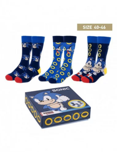 Sonic the Hedgehog Pack de 3 Pares de calcetines Sonic 40-46