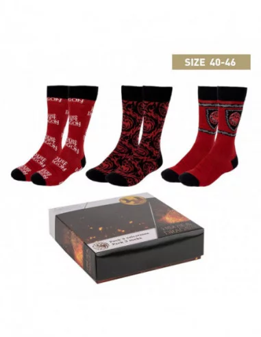 La casa del dragón Pack de 3 Pares de calcetines 40-46