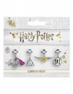 Harry Potter Pack de 4 Colgantes Snitch/Deathly Hallows/Platform 9 3/4/Love Potion (bañado en plata)