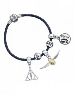 Harry Potter Brazalete de cuero Charm Set Deathly Hallows/Snitch/Platform 9 3/4/2 Spellbeads