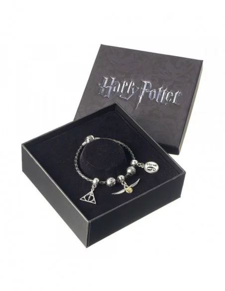 Harry Potter Brazalete de cuero Charm Set Deathly Hallows/Snitch/Platform 9 3/4/2 Spellbeads