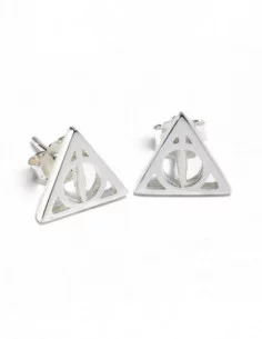 Harry Potter Pendientes Deathly Hallow (Plata de ley)