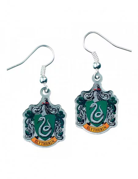 Harry Potter Pendientes Slytherin Crest (Bañado en plata)