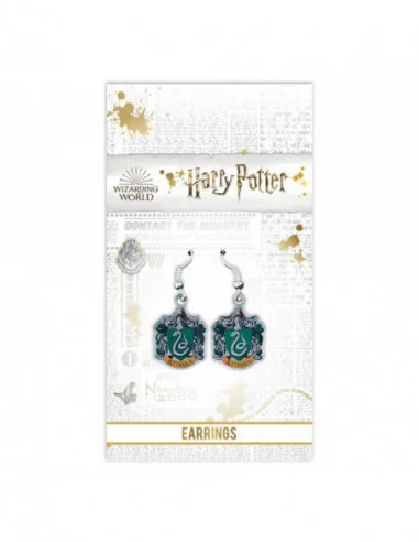 Harry Potter Pendientes Slytherin Crest (Bañado en plata)
