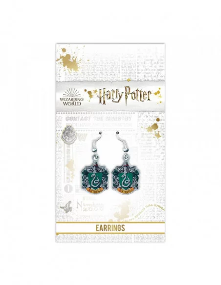 Harry Potter Pendientes Slytherin Crest (Bañado en plata)