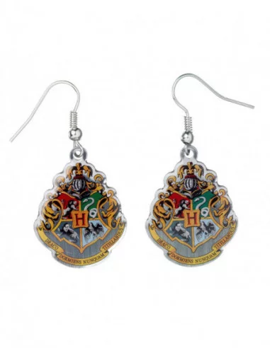 Harry Potter Pendientes Hogwarts Crest (bañado en plata)