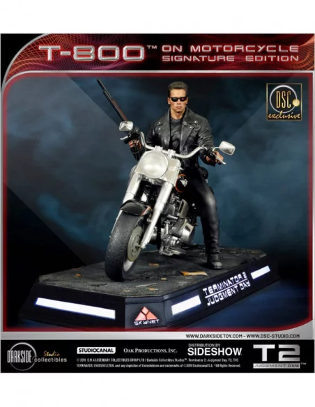 Terminator 2: el juicio final Estatua 1/4 T-800 on Motorcycle Signature Edition Sideshow Exclusive 50 cm