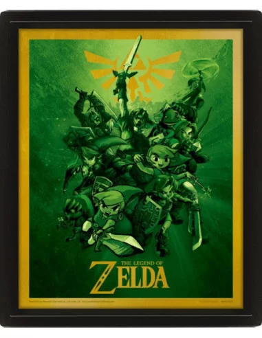 Legend of Zelda Set de 3 Pósteres Efecto 3D Enmarcado Link 26 x 20 cm (3)
