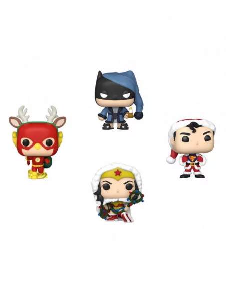 DC Comics Holiday 2022 Pack de 4 Figuras Pocket POP! Vinyl Tree Holiday Box 4 cm