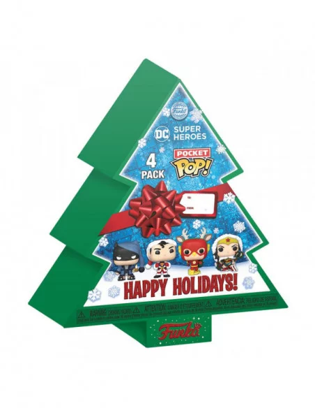 DC Comics Holiday 2022 Pack de 4 Figuras Pocket POP! Vinyl Tree Holiday Box 4 cm