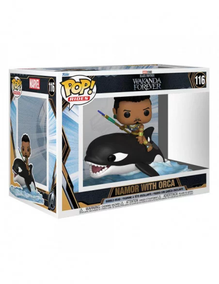 Black Panther: Wakanda Forever POP! Rides Super Deluxe Vinyl Figura Namor with Orca 15 cm