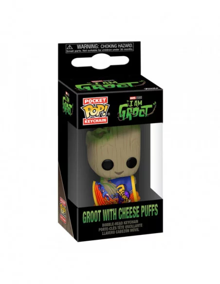Yo soy Groot Llaveros Pocket POP! Vinyl Groot w/ Cheese Puffs 4 cm Expositor (12)