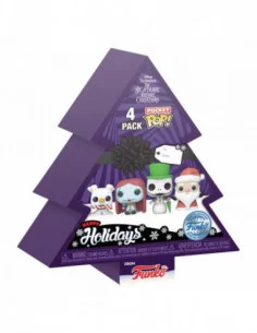 Pesadilla antes de Navidad Pack de 4 Figuras Pocket POP! Vinyl Tree Holiday 4 cm