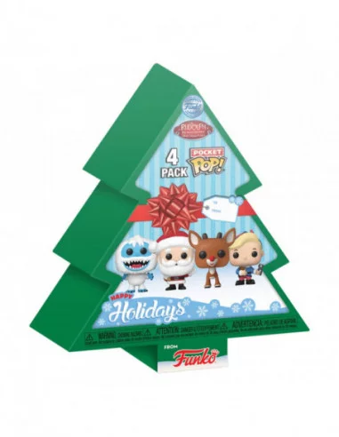 Rudolph, el reno de la nariz roja Pack de 4 Figuras Pocket POP! Vinyl Tree Holiday 4 cm