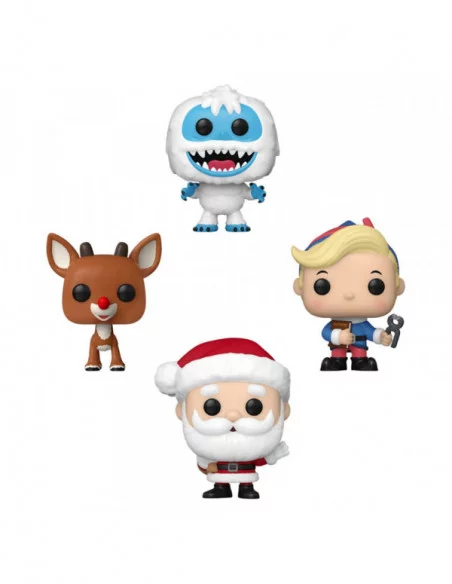 Rudolph, el reno de la nariz roja Pack de 4 Figuras Pocket POP! Vinyl Tree Holiday 4 cm