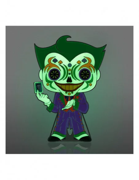 DC Comics DOTD Loungefly POP! Pin Chapa esmaltada Joker (Glow-in-the-Dark) 10 cm