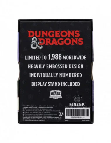 Dungeons & Dragons Lingote 35th Anniversary Legend of Drizzt Limited Edition