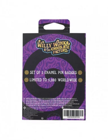 Willy Wonka & la fábrica de chocolate Pack de 3 Chapas Limited Edition