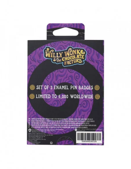 Willy Wonka & la fábrica de chocolate Pack de 3 Chapas Limited Edition Willy Wonka & la fábrica de chocolate Pack de 3 Chapas Limited Edition