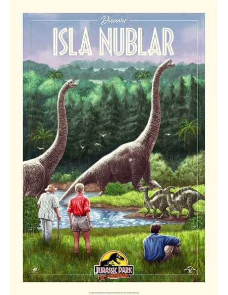 Parque Jurásico Litografia 30th Anniversary Edition Limited Isla Nublar Edition 42 x 30 cm