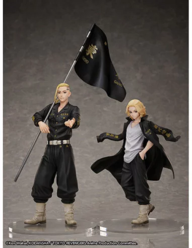 Tokyo Revengers Set de Estatua y Anillo PVC 1/8 Ken Ryuguji 30 cm - talla de anillo 19