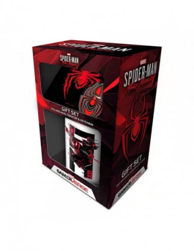Marvel Juego de taza, posavasos y llavero Spider-Man Miles Morales Web Glitch
