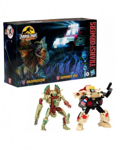 Transformers x Jurassic Park Pack de 2 Figuras Dilophocon & Autobot JP12