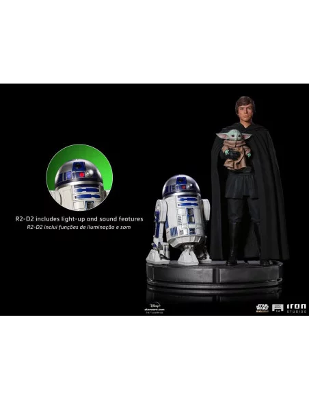 Star Wars The Mandalorian Estatua Legacy Replica 1/4 Luke Skywalker, R2-D2 & Grogu 54 cm