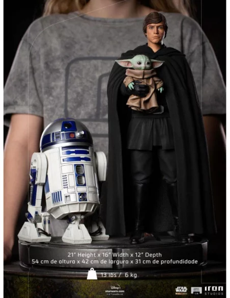 Star Wars The Mandalorian Estatua Legacy Replica 1/4 Luke Skywalker, R2-D2 & Grogu 54 cm