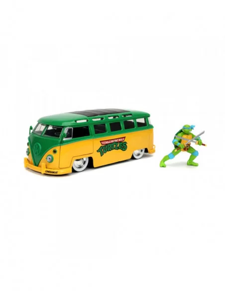 Teenage Mutant Ninja Turtles Vehículo 1/24 Hollywood Rides 1962 VW Bus con Leonardo Figura Teenage Mutant Ninja Turtles Vehículo 1/24 Hollywood Rides 1962 VW Bus con Leonardo Figura