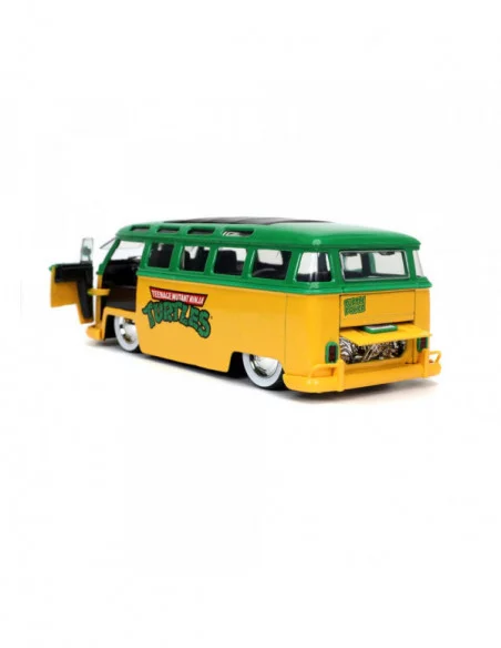 Teenage Mutant Ninja Turtles Vehículo 1/24 Hollywood Rides 1962 VW Bus con Leonardo Figura Teenage Mutant Ninja Turtles Vehículo 1/24 Hollywood Rides 1962 VW Bus con Leonardo Figura