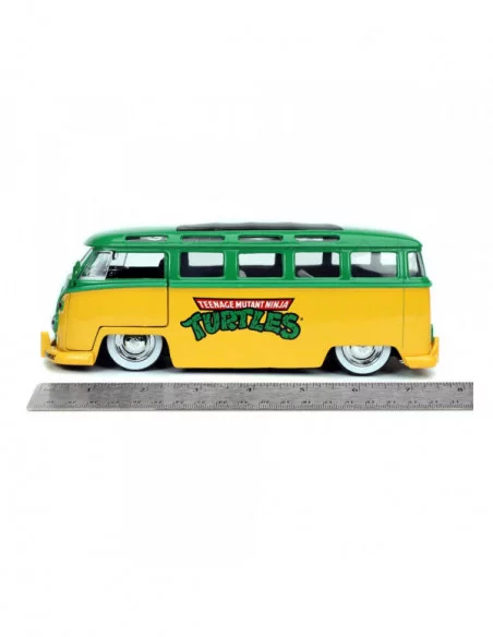 Teenage Mutant Ninja Turtles Vehículo 1/24 Hollywood Rides 1962 VW Bus con Leonardo Figura Teenage Mutant Ninja Turtles Vehículo 1/24 Hollywood Rides 1962 VW Bus con Leonardo Figura